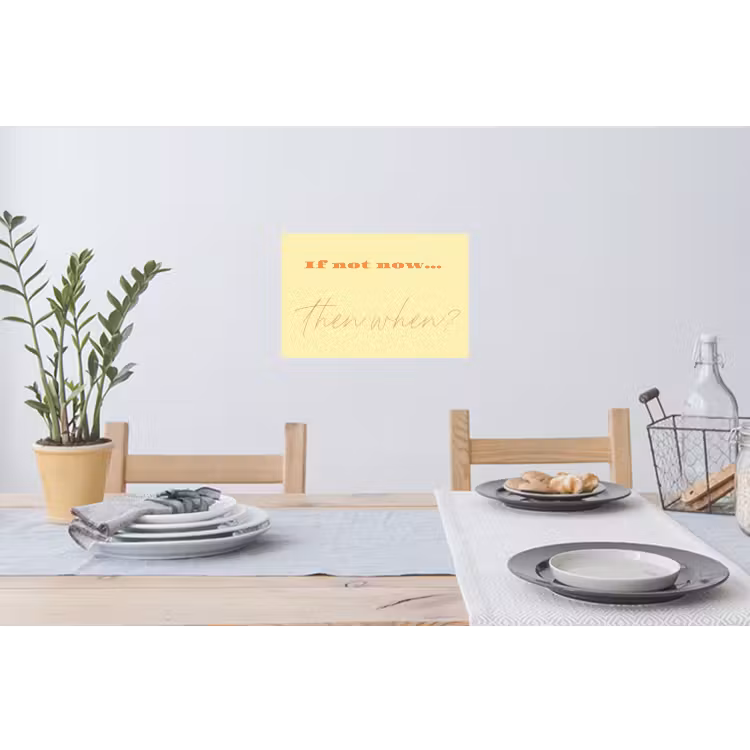 Muursticker - Geel - Oranje - if not now then when — 3