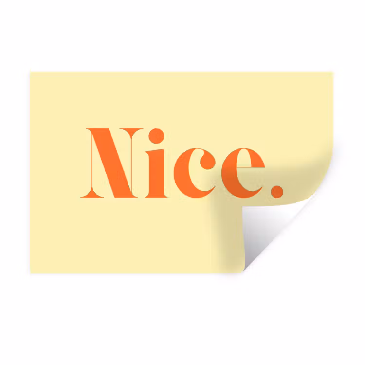 Muursticker - Nice - Oranje - Geel - Minimalistisch — 1