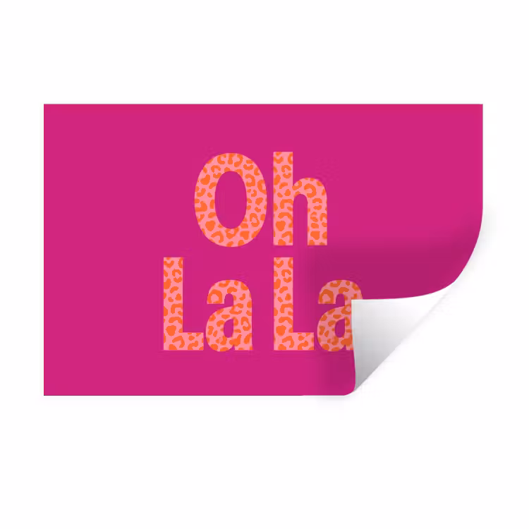 Muursticker - Oh la la - Luipaardprint - Roze — 1