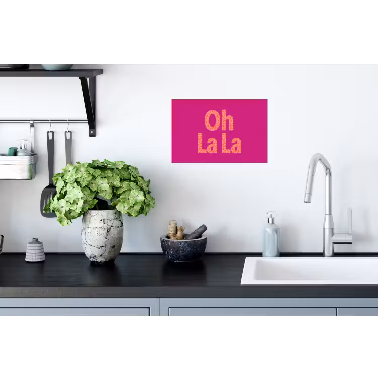 Muursticker - Oh la la - Luipaardprint - Roze — 2