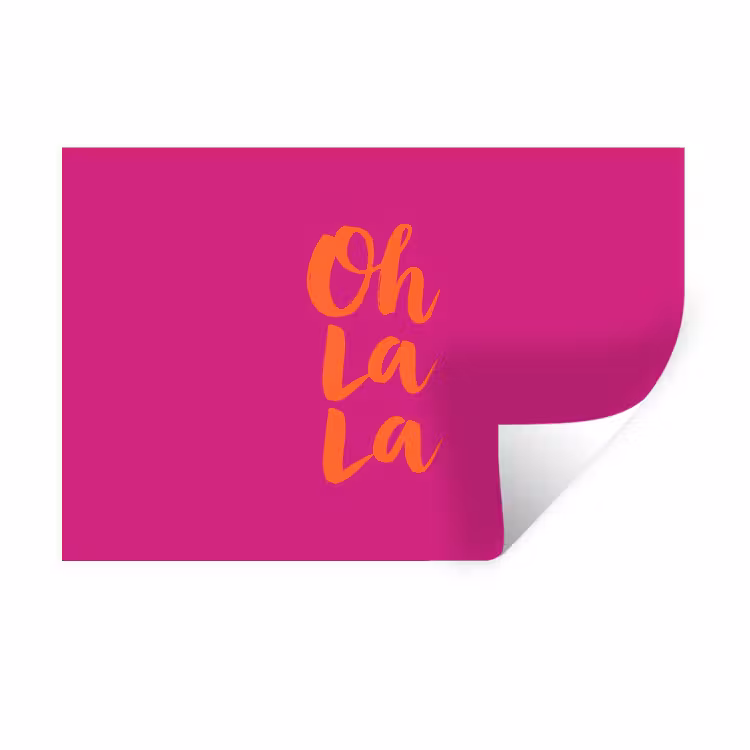 Muursticker - Oh la la - Roze - Oranje - Minimalistisch — 1