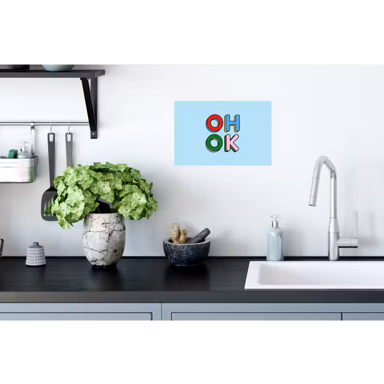 Muursticker - Oh ok - Blauw - Kleurrijk — 2
