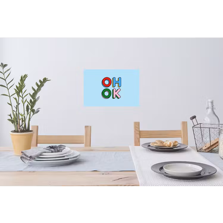 Muursticker - Oh ok - Blauw - Kleurrijk — 3
