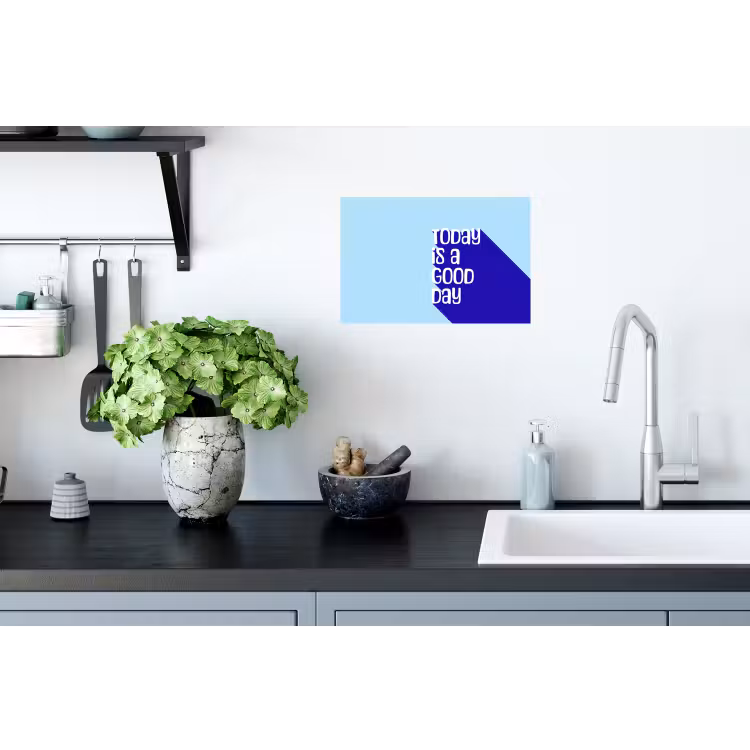 Muursticker - Today is a good day - Blauw - Schaduw — 2