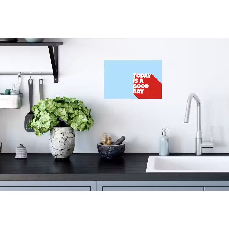 Muursticker - Today is a good day - Rood - lichtblauw — 2