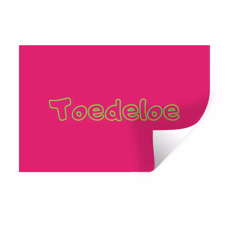 Muursticker - Toedeloe - Groen - Roze — 1
