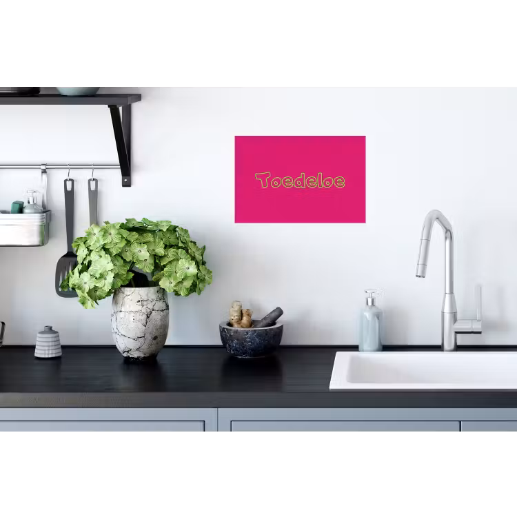 Muursticker - Toedeloe - Groen - Roze — 2