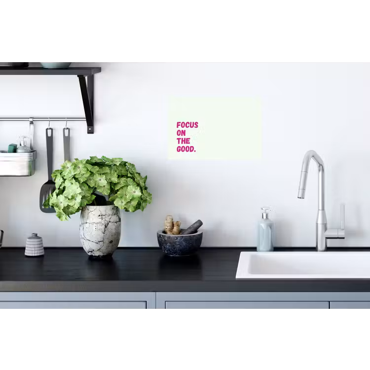 Muursticker - Focus on the good - Beige - Roze — 2