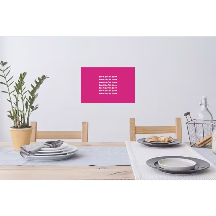 Muursticker - Focus on the good - Roze - wit — 3