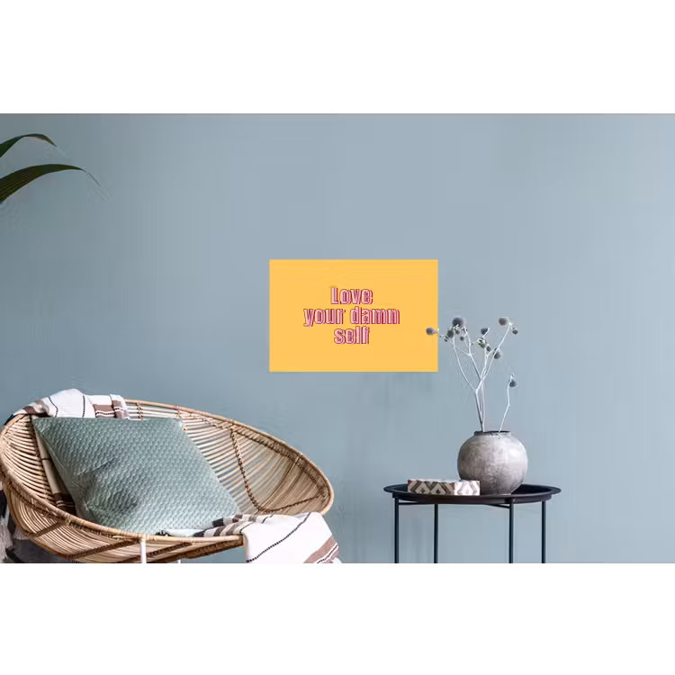 Muursticker - Love yourself - Roze - Geel — 4