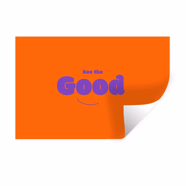 Muursticker - See the good - Paars - Oranje - Smiley — 1