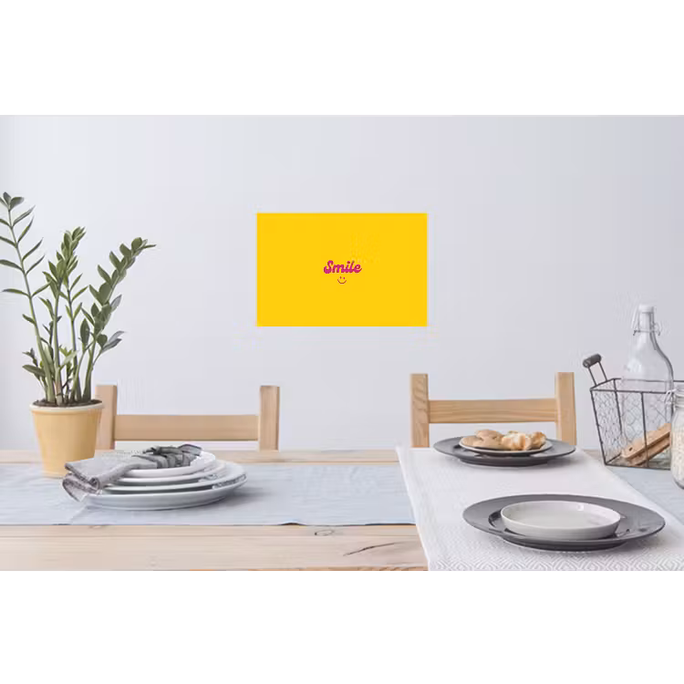 Muursticker - Smile - Geel - Roze — 3