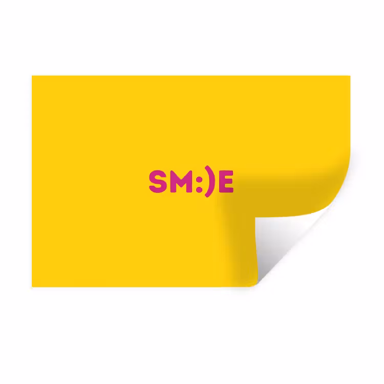 Muursticker - Smile - Roze - Geel — 1