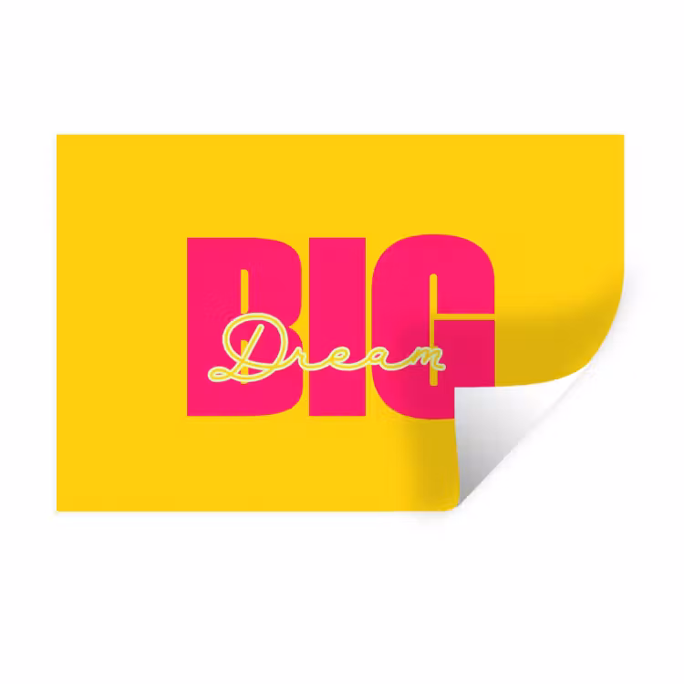Muursticker - Dream big - Geel - Roze — 1