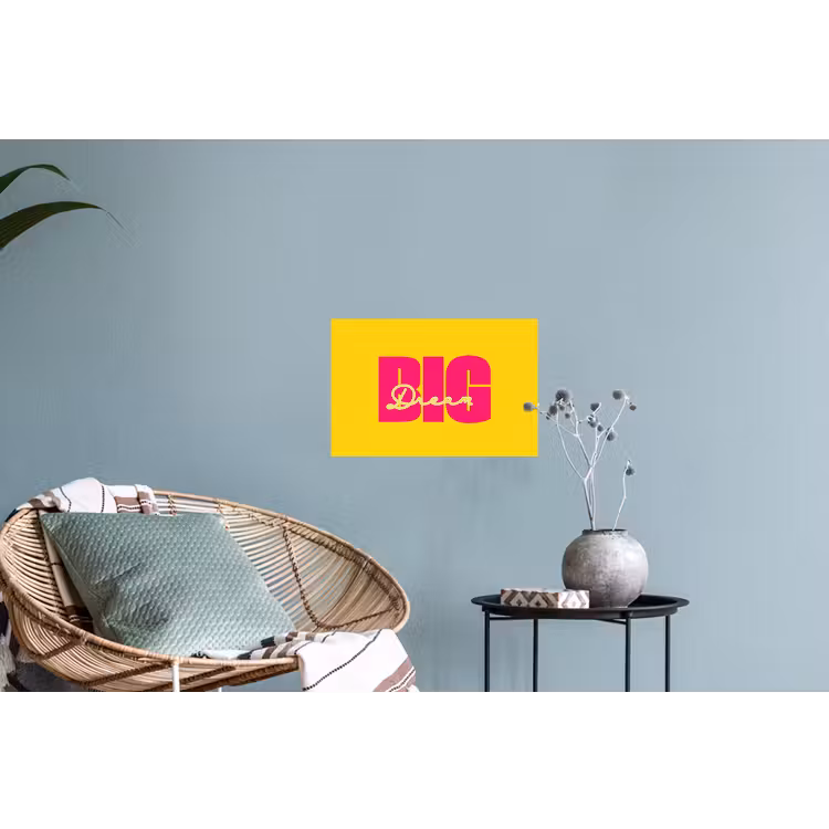 Muursticker - Dream big - Geel - Roze — 4