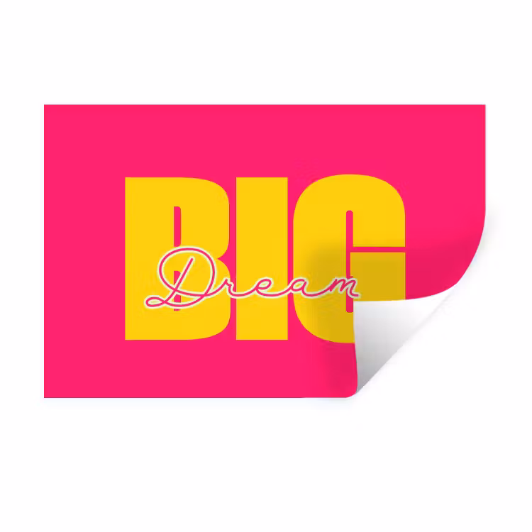 Muursticker - Dream big - Roze - Geel - Minimalistisch — 1