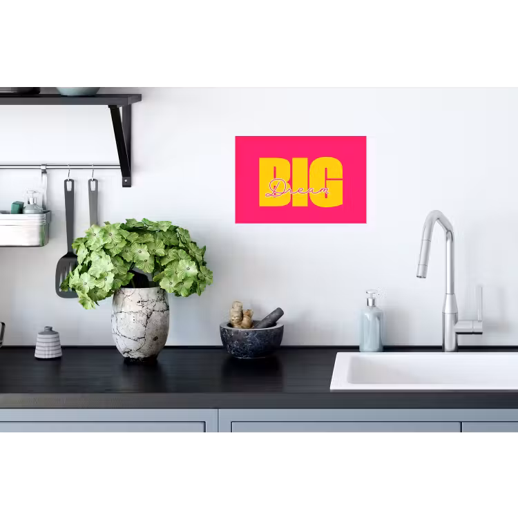 Muursticker - Dream big - Roze - Geel - Minimalistisch — 2