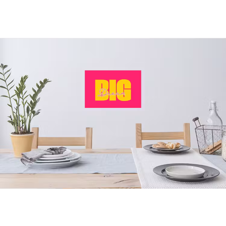 Muursticker - Dream big - Roze - Geel - Minimalistisch — 3