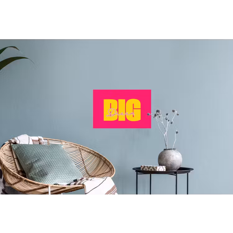 Muursticker - Dream big - Roze - Geel - Minimalistisch — 4