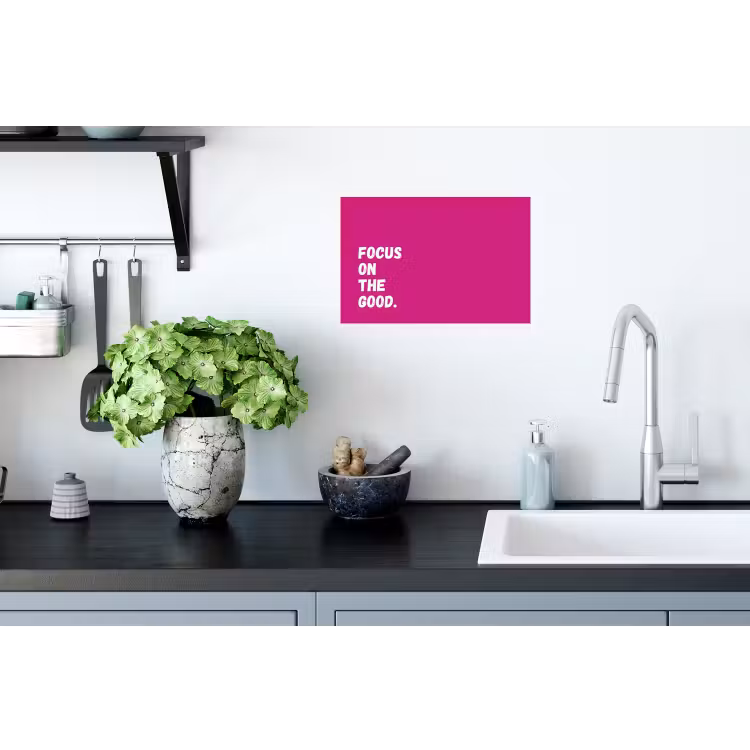 Muursticker - Focus on the good - Roze - Simple — 2