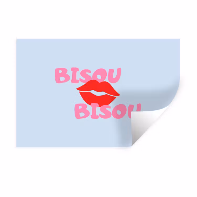 Muursticker - Lippen - Bisou - Blauw — 1