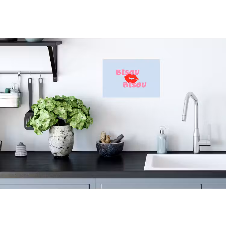 Muursticker - Lippen - Bisou - Blauw — 2