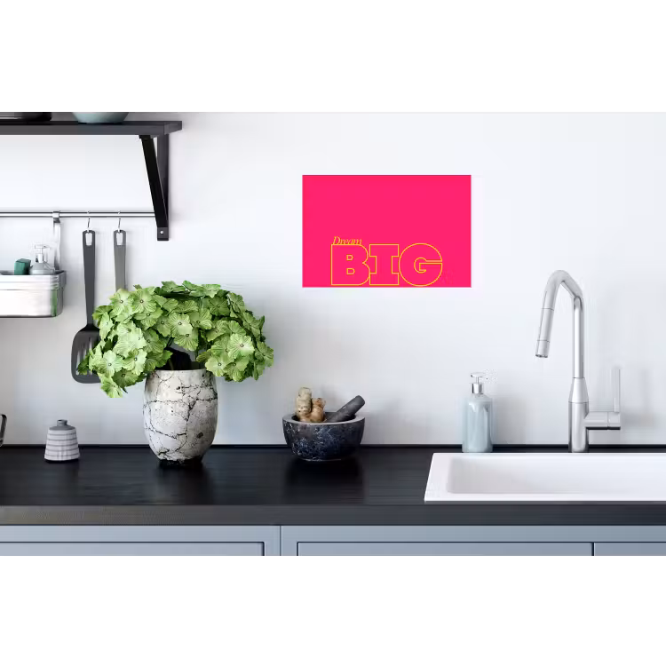 Muursticker - Minimalistisch - Roze - Dream big - Grafisch — 2