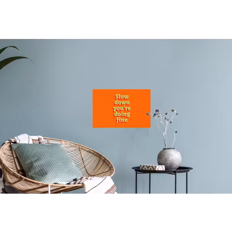 Muursticker - Oranje - Slow down you're doing fine - Retro — 4