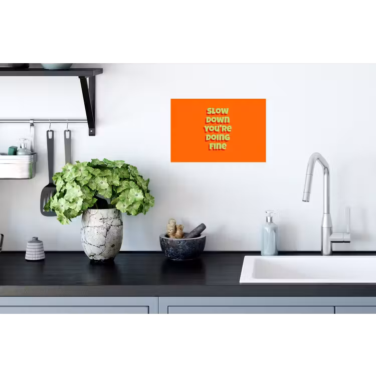 Muursticker - Slow down you're doing fine - Oranje - Simple — 2