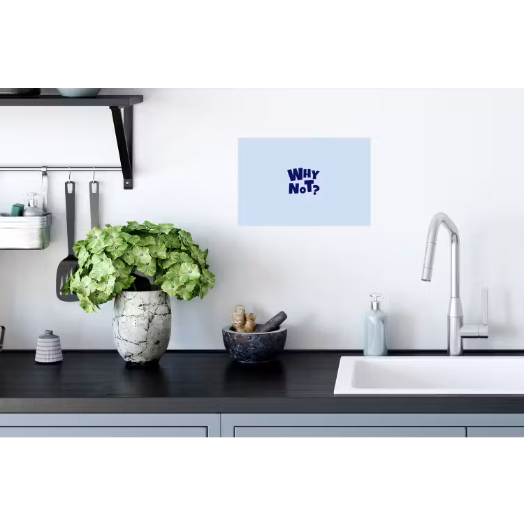 Muursticker - Why not - Blauw - Licht blauw - Quote — 2