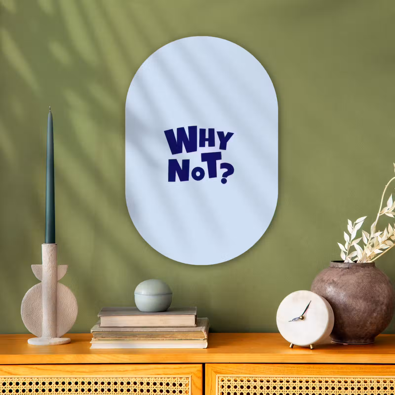 Muurovaal - Kunststof - Why not - Blauw - Licht blauw - Quote — 1