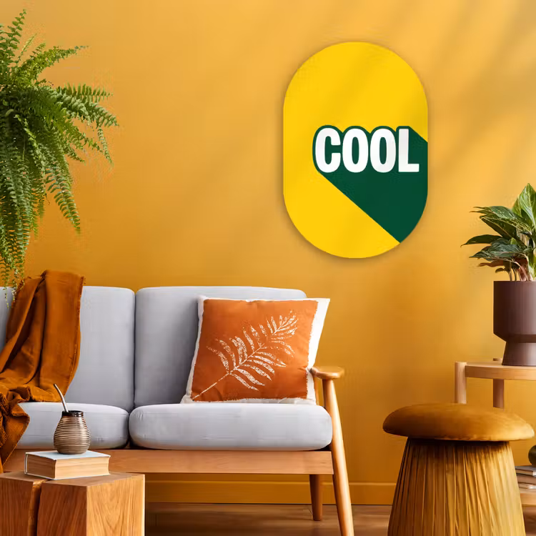 Muurovaal - Kunststof - Cool - Geel - Groen — 2