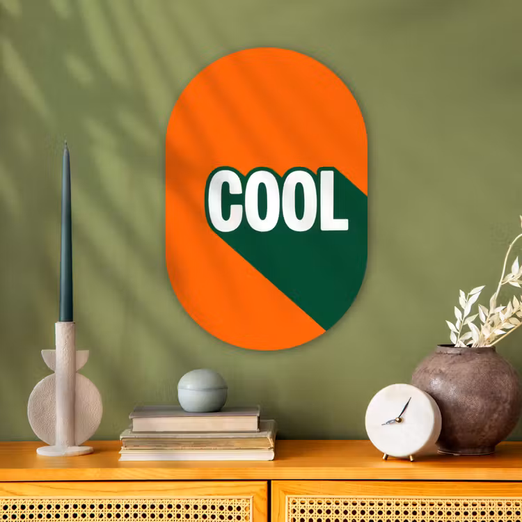Muurovaal - Kunststof - Cool - Oranje - Groen — 2