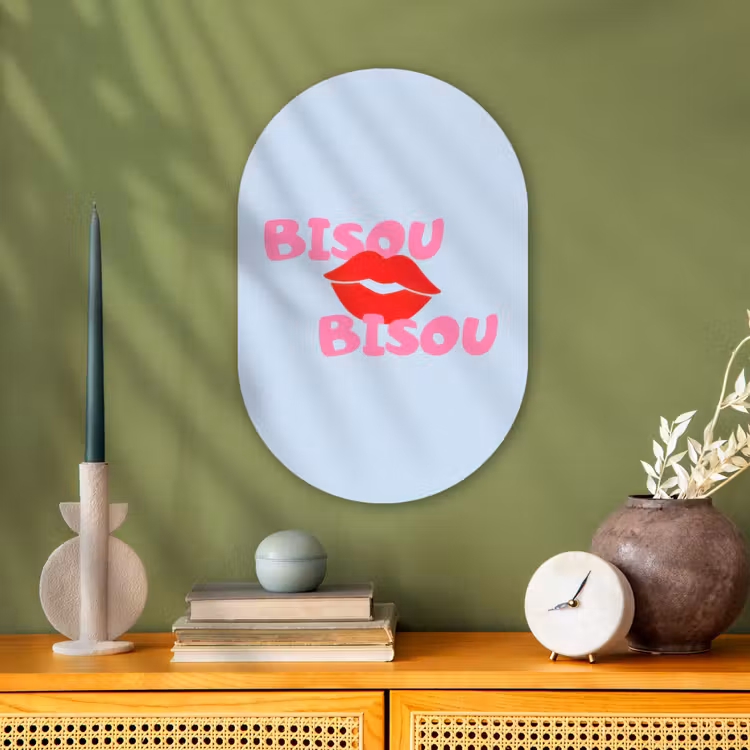 Muurovaal - Kunststof - Lippen - Bisou - Blauw — 3