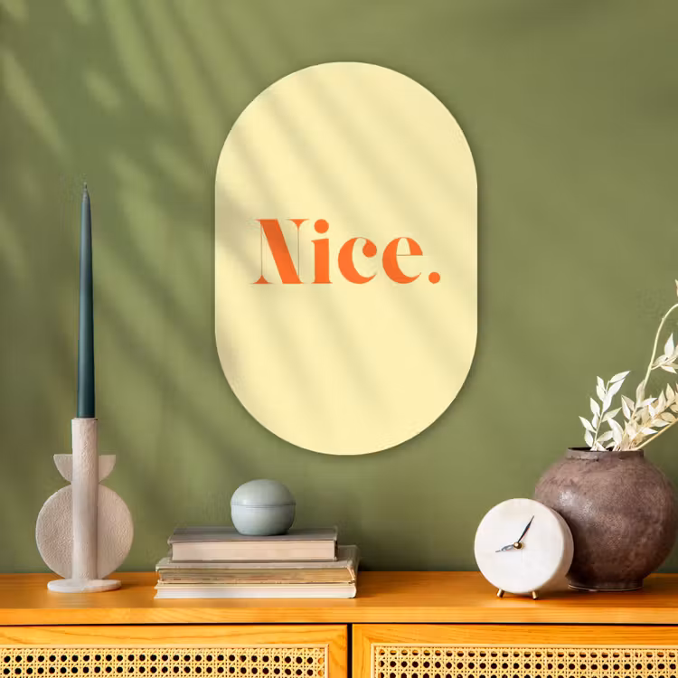 Muurovaal - Kunststof - Nice - Oranje - Geel - Minimalistisch — 2