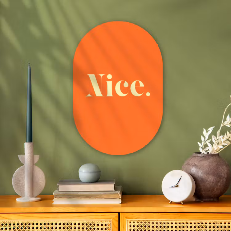 Muurovaal - Kunststof - Oranje - Gebroken wit - Nice — 2