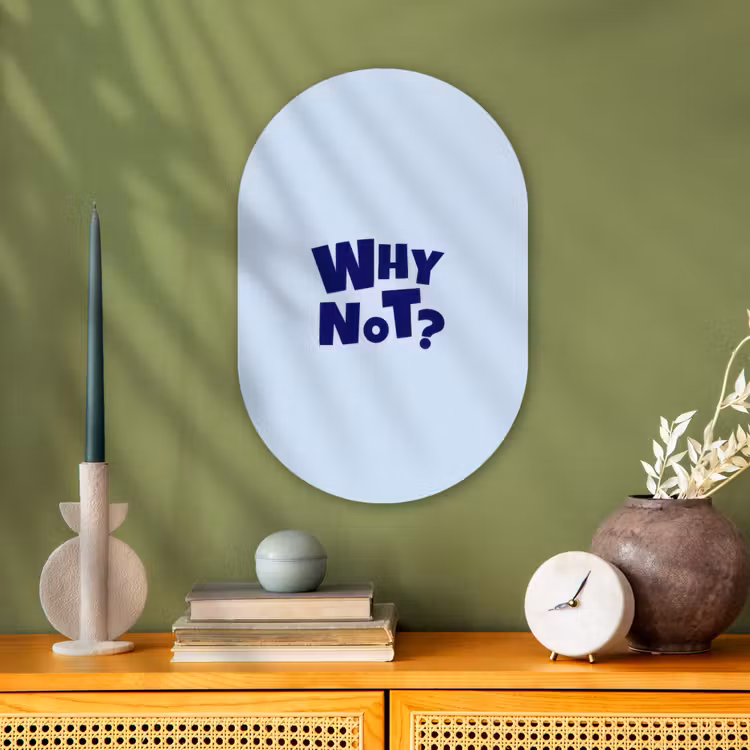 Muurovaal - Kunststof - Why not - Blauw - Licht blauw - Quote — 1