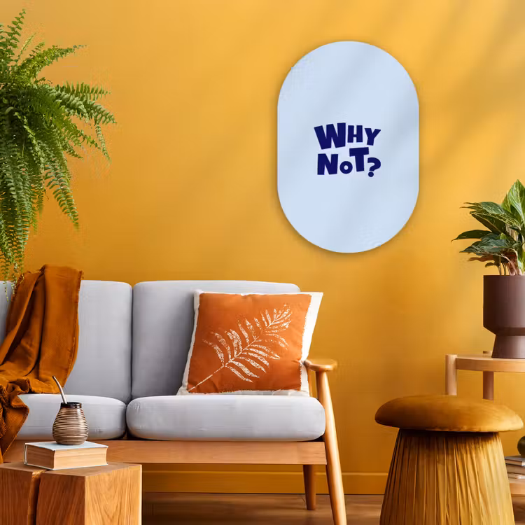Muurovaal - Kunststof - Why not - Blauw - Licht blauw - Quote — 2
