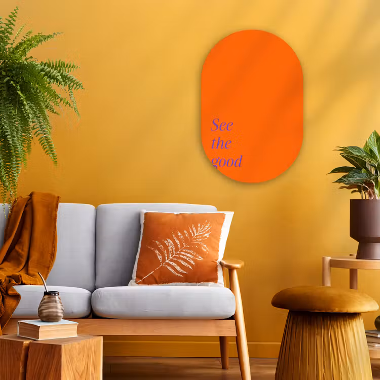 Muurovaal - Kunststof - See te good - Paars - Oranje — 1