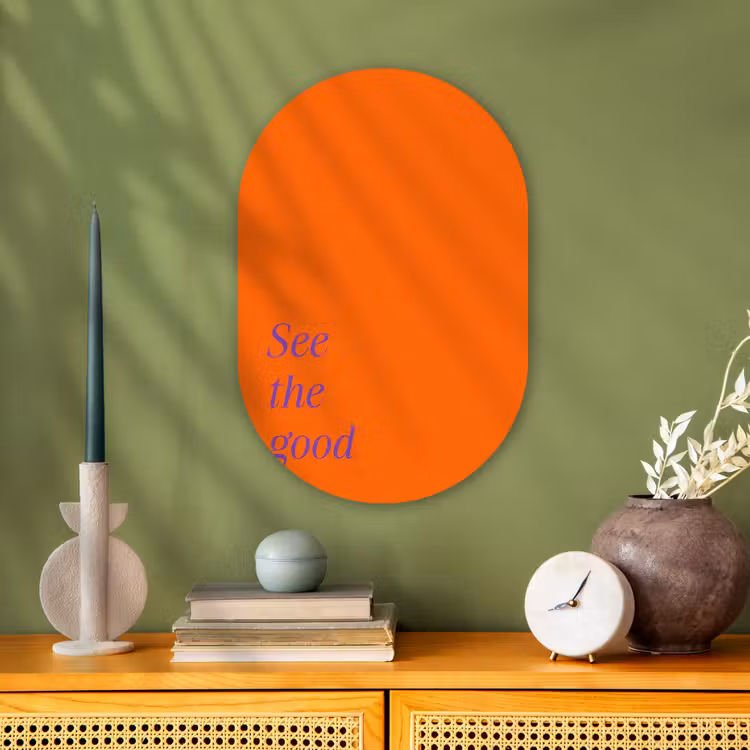 Muurovaal - Kunststof - See te good - Paars - Oranje — 2