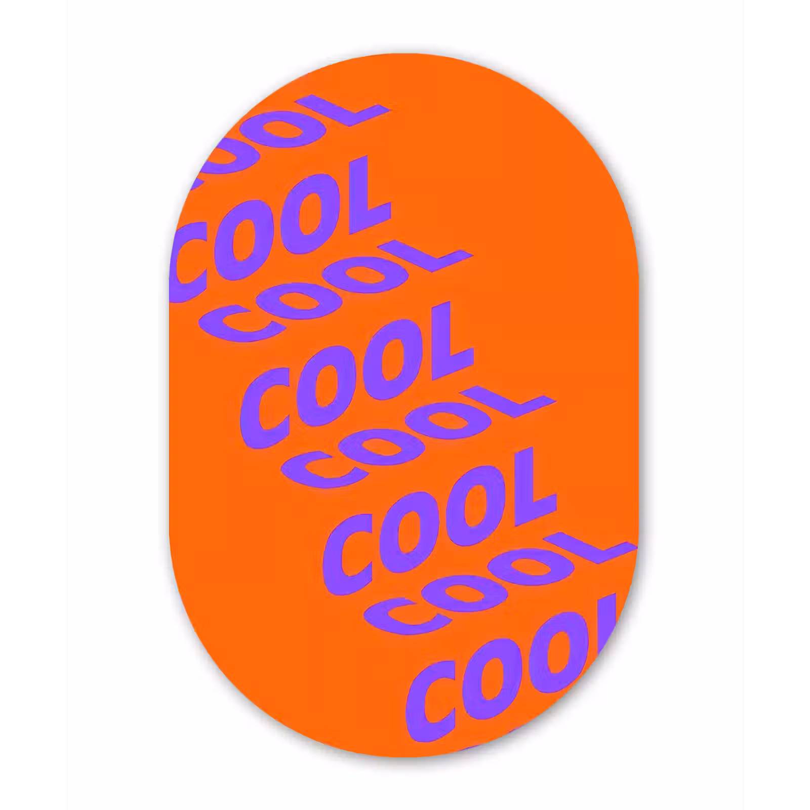 Muurovaal - Glas - Cool - Paars - Oranje — 1