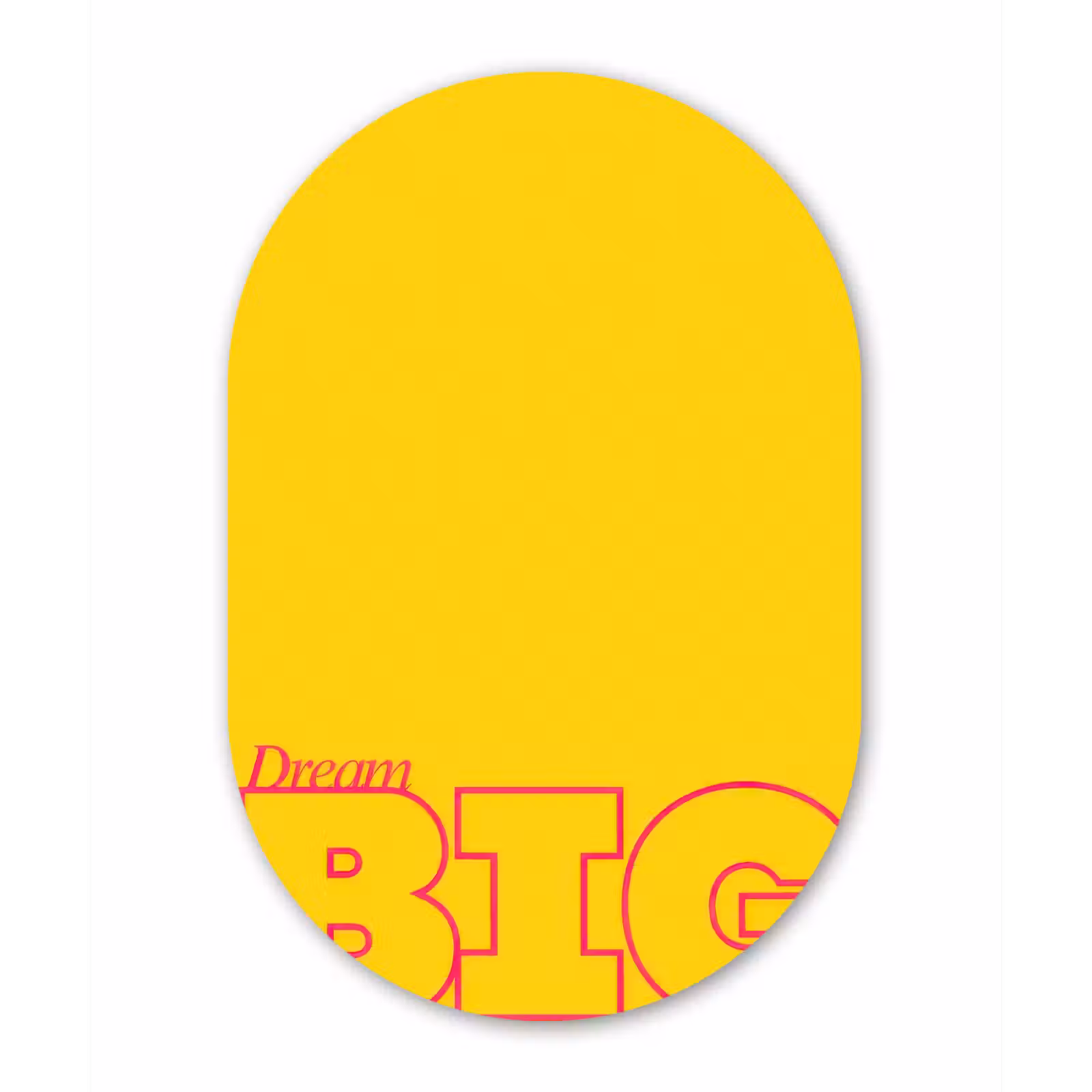 Muurovaal - Glas - Dream big - Geel - Grafisch — 1