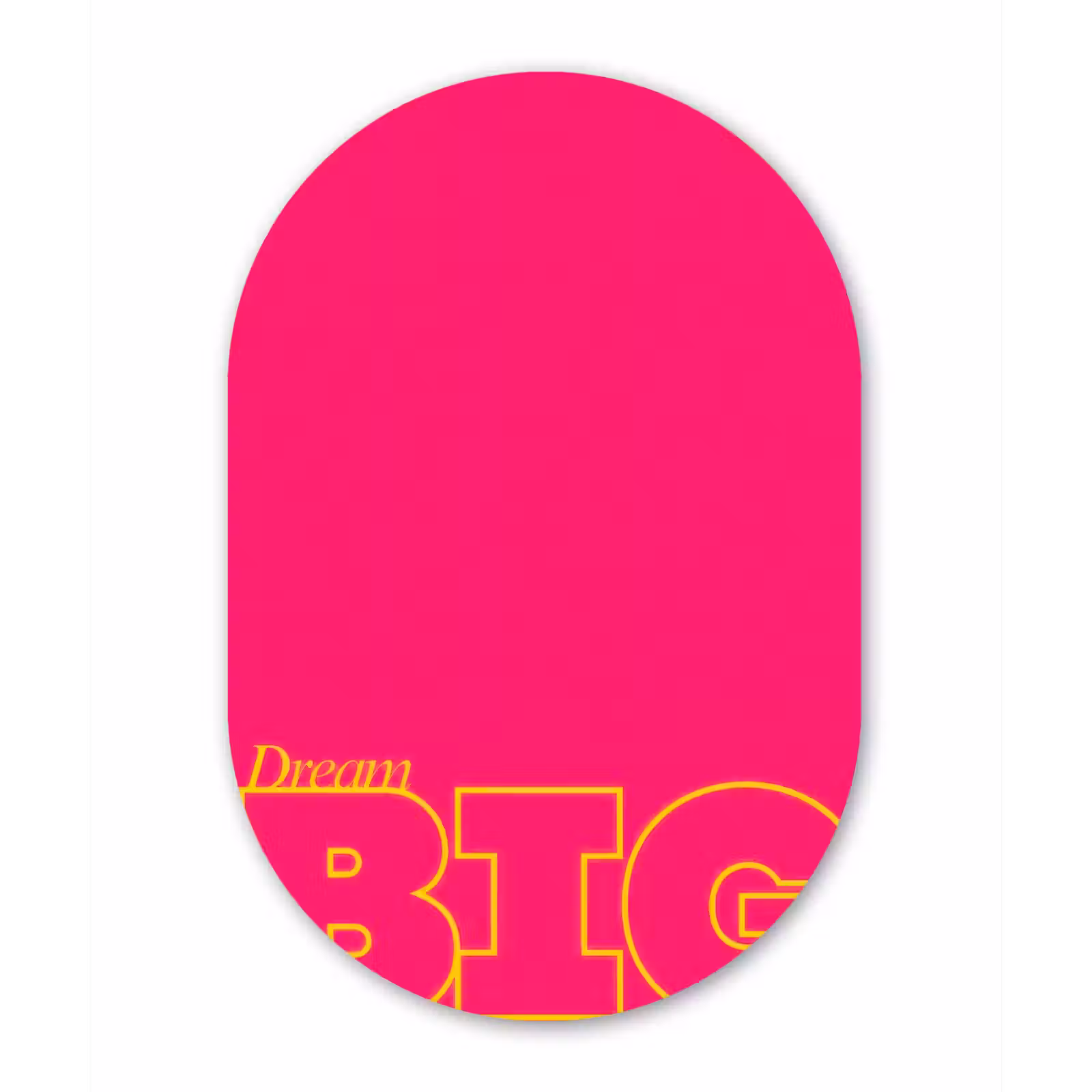Muurovaal - Glas - Minimalistisch - Roze - Dream big - Grafisch — 1