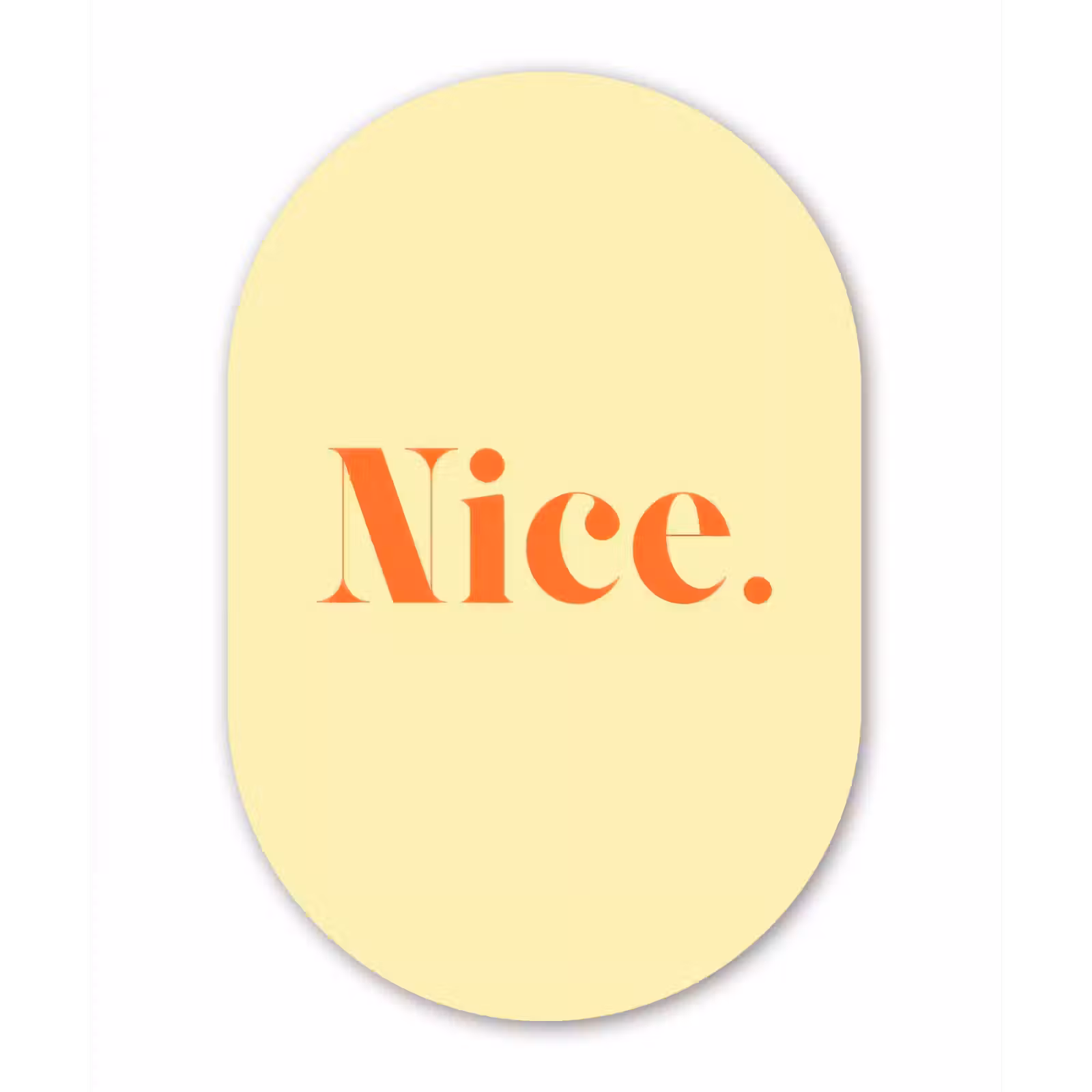 Muurovaal - Glas - Nice - Oranje - Geel - Minimalistisch — 1