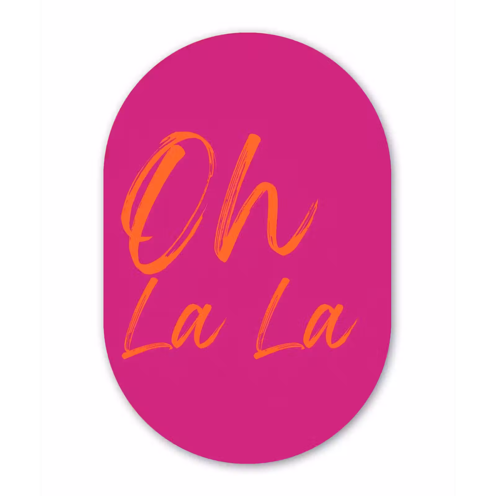 Muurovaal - Glas - Oh la la - Oranje - Roze — 1