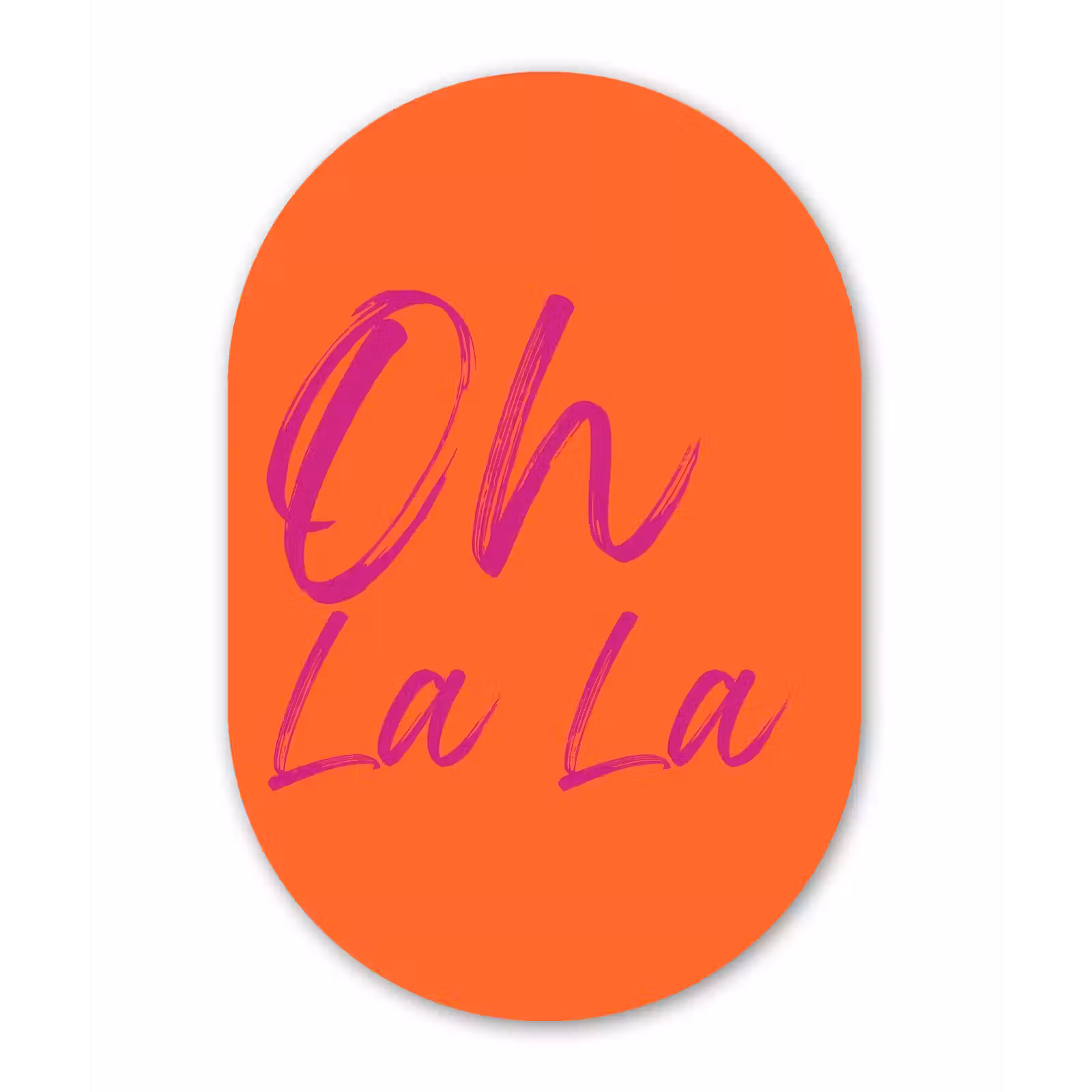 Muurovaal - Glas - Oh la la - Oranje - Roze - Grafisch — 1