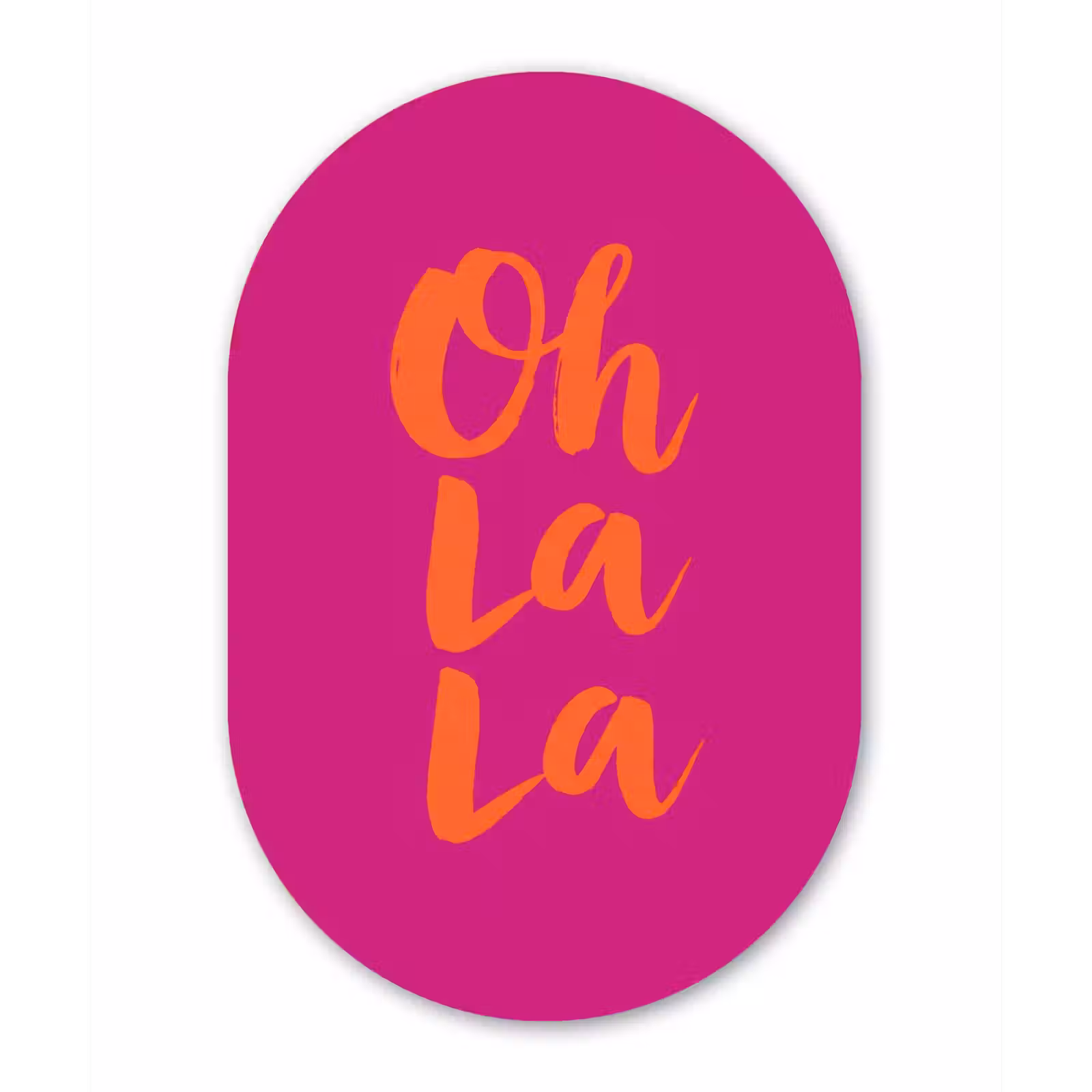 Muurovaal - Glas - Oh la la - Roze - Oranje - Minimalistisch — 1