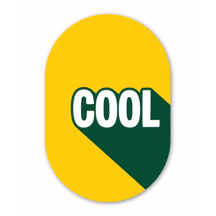 Muurovaal - Glas - Cool - Geel - Groen — 1