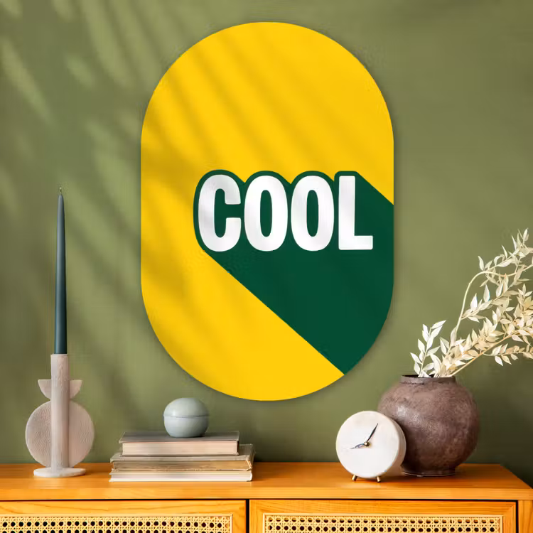 Muurovaal - Glas - Cool - Geel - Groen — 2