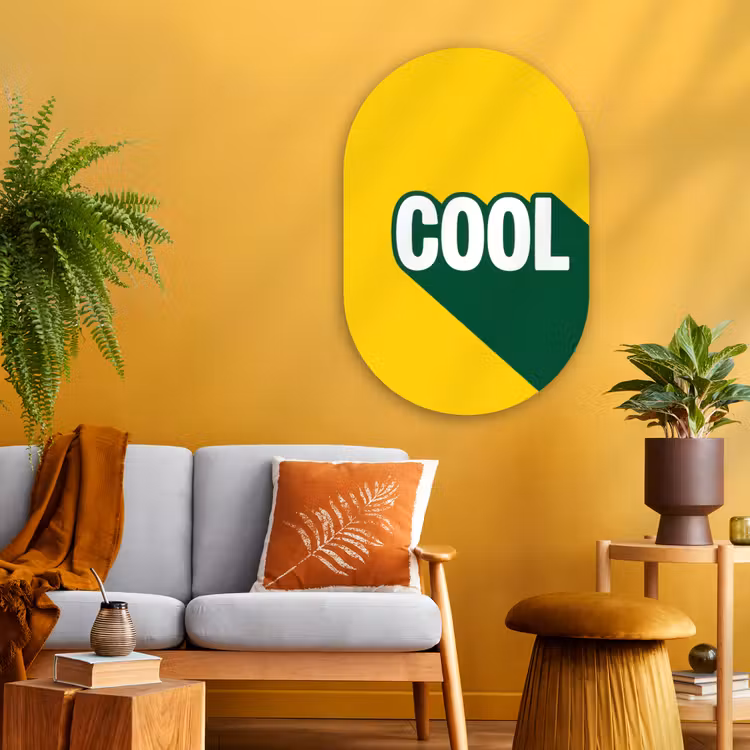 Muurovaal - Glas - Cool - Geel - Groen — 3